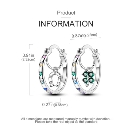 New in 925 Sterling Silver Lucky Clover Earrings for Women Girl Green Leaf Ear Studs Fine Jewelry Fashion Luxury Anniversary