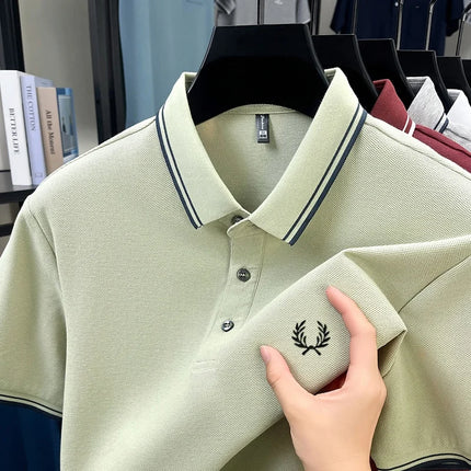 100% Pure Cotton High-End Brand Summer Designer Original Exquisite Embroidered Polo Shirt Men's Comfortable Casual Short Sleeve