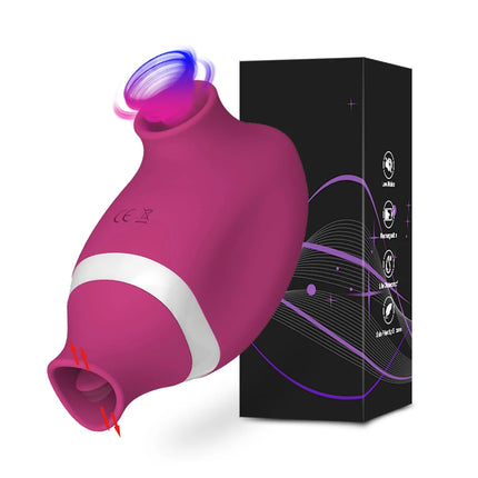 2 In 1 Clit Sucker Nipples Vibrator Clitoris Stimulator for Women Sucking Tongue Licking Female Masturbator Sex Toy for Women
