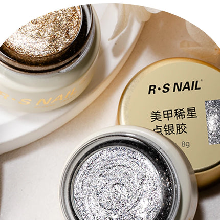 RSNAIL No Wipe Platinum Gel Nail Polish 8g Sparkle Painting Metallic Golden Silvery Liner Gel French Drawing Liner DIY Nail Art