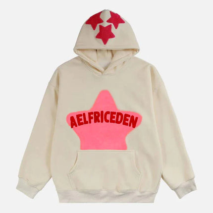 2024 Fall hip hop street graffiti hoodie women's retro casual sports baggy hoodie
