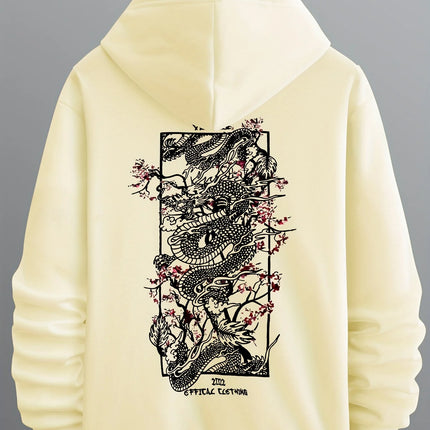 Vintage Hoodies Men Dragon Embroidery Hoodies Women Hip Hop Hooded Sweatshirt Chinese Streetwear Hoody Cotton Fleece Pullover