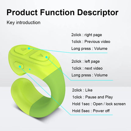 For  Scrolling Ring For TIK Tok Ring with Stand Kindle App Camera Remote Digital Charging Case for iOS Android Cell Phone