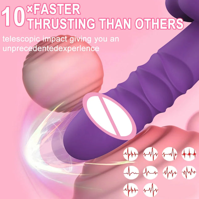 Mouth Thrusting Dildo Vibrator 10 Vibrating Modes G-Spot Clitoris Stimulator Female Fast Orgasm Sex Toys for Couple Pleasure