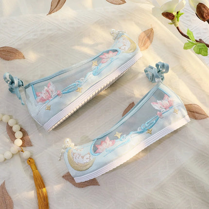 Chasing Moon Hot Sale Of The Season New Style Ming Dynasty Hanfu Shoes National Style Upturned Head Cotton Shoes Ancient Wedding