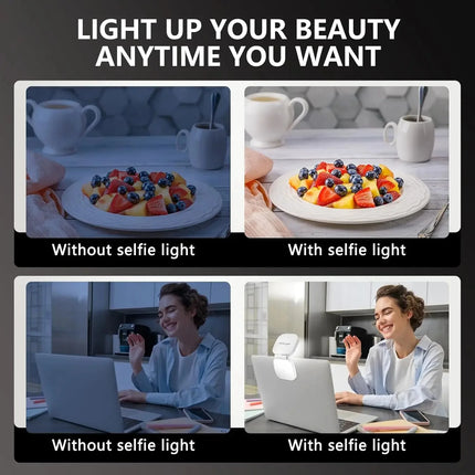 360° LED Ring Fill Light with Mirror for MagSafe iPhone Magnetic Selfie Light Great for Selfies Vlog Video Calls