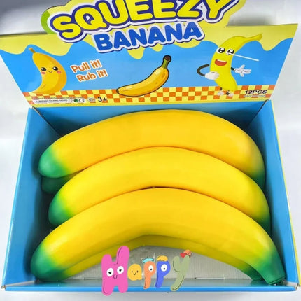 Big Banana Squishy Toy Simulated Banana Squeeze Toy Soft Squishy Stress Relief Fidget Toy Slow Rising Desk Decor Adults Gifts