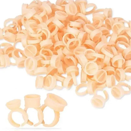 100pc Disposable Permanent Makeup Pigment Ring Cup Silicone Tattoo Ink Ring Holder Ring for Microblading Eyebrow Lip Pigment PMU