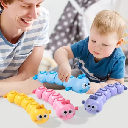 1pcs Cartoon Clockwork Cute and Fun Chained Caterpillar Toys for kids Crawling toy,Toy Children's gift,early education toys