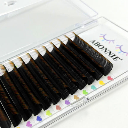 ABONNIE Mix Color Eyelashes Make up Black Gradient Red Blue Purple Eyelashes Extensions Individual Faux Mink Ombre Color Lashes