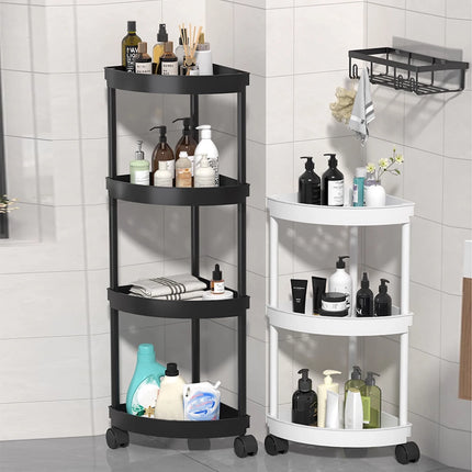 With Swivel Wheels Small Cart Shelf Snacks Racks Trolley Holder Home Bathroom Kitchen Organizer Multi-layer Movable Storage Rack