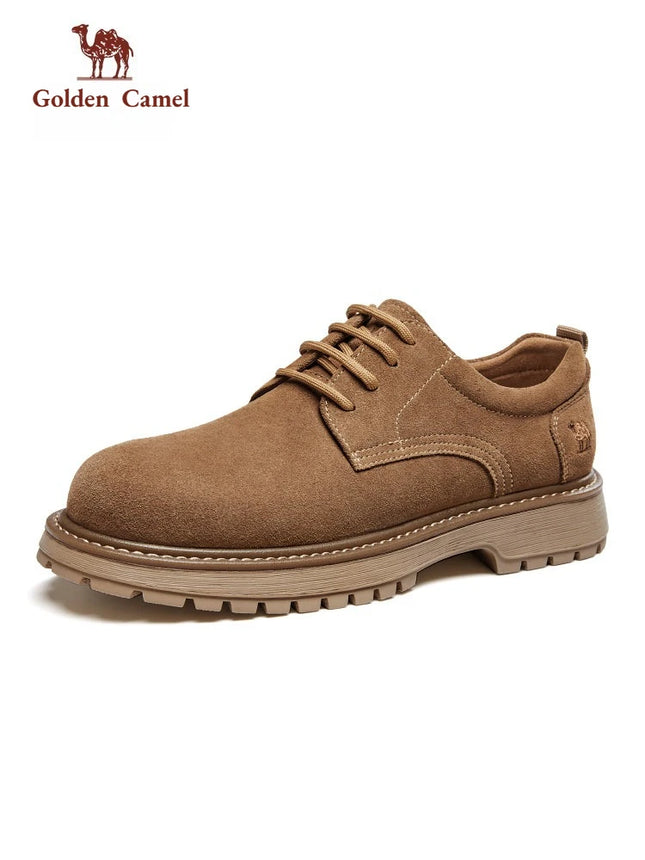 Golden Camel Men's Shoes 2026 New Business Casual Soft Sole Leather Shoes Soft Soles High Quality Non-slip Velvet Warm Work Shoe