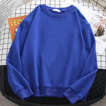2026 Winter Womens Solid Hoodies Basic Warm Fleece Sweatshirt Soft Breathable O-Neck Pullover Casual Female Clothes