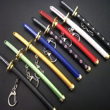 Anime Keychain Roronoa Zoro Samurai Sword Metal Key Ring Scabbard Keyring Katana Buckle Key Chain Unisex Jewelry Gift