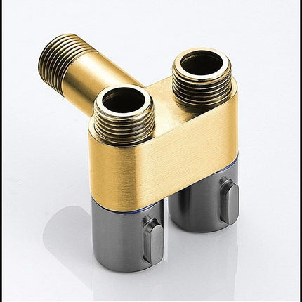 Hygienic Shower Toilet Bidet Sprayer Shower Head Double Outlet Angle Valve Wall-Mounted Double Outlet Bidet Toilet Accessories