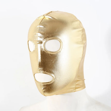 Sex Headgear Hood Fetish Mask Open Mouth With Eyes Halloween Cosplay Costumes For Men Women Faux Leather Exotic Accessaries ﻿