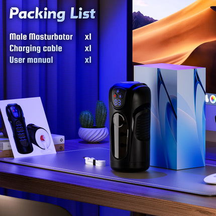 KUSHOR Male Masturbator Automatic Thrusting Vibration Heating Masturbation Cup Pocket Pussy Penis Pump Blowjob Sex Toy for Men