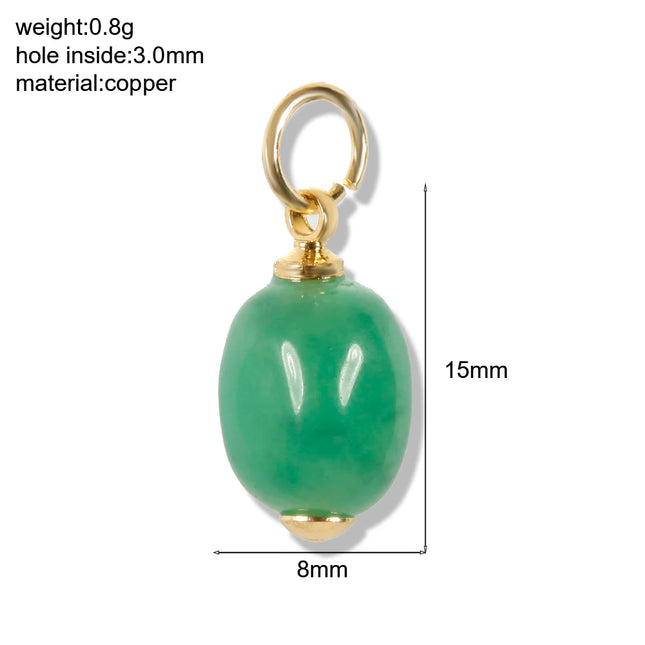 Bohemian Natural Stone Bead Charms For Jewelry Making Supplies Blue Green Stone Zircon Dijes Diy Earrings Bracelet Necklace