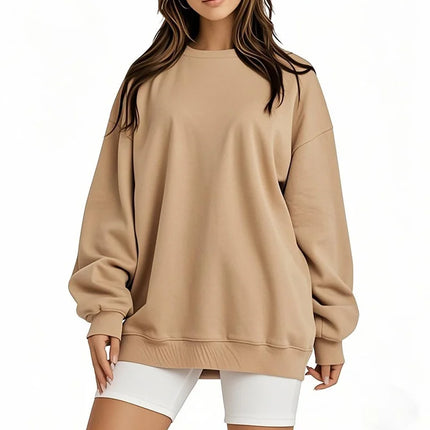 NEW Women Long-sleeve Pullover Sports Casual Sweatshirt Women's Round Neck Loose Tops Spring Autumn Women's Sweatshirt