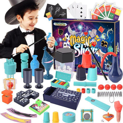 Magic Set 28 in1 Magic SHOW Wand Toy Easy Tricks with Tutorial Videos Birthday Gifts for Kids Ages 6-8 8-10 10-12