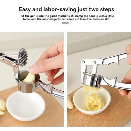 Garlic Press Anti-Skid Thickened Garlic Clip Multifunctional Zinc Alloy Stainless Steel Manual Pull Type Garlic Punch