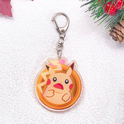 Pokémon Pikachu Gengar Bulbasaur Squirtle Car Keychain Accessories Acrylic Charms Pendant For Bag Key Holder Backpack Decoration