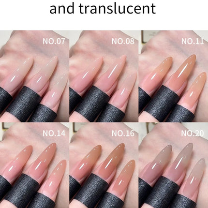 6Pcs 15ml Ice Nude Peelable Polish, UV/LED - set, Formaldehyde - free Oval, Glossy. Good for Salon & DIY Gel Set