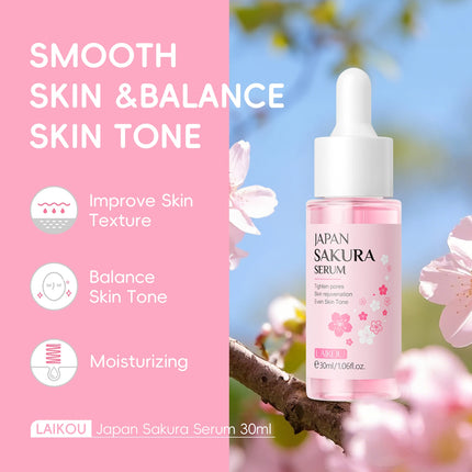 LAIKOU Sakura Serum Shrink Pores Remove Acne Skin Rejuvenation Whitening Essence