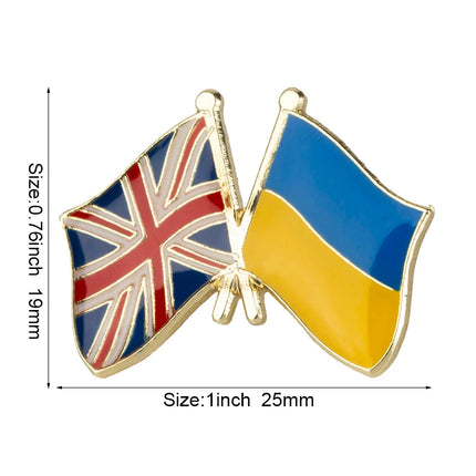 Ukraine and Belarus Friendship Flag Badge Flag Brooch National Flag Lapel Pin International Travel Pins
