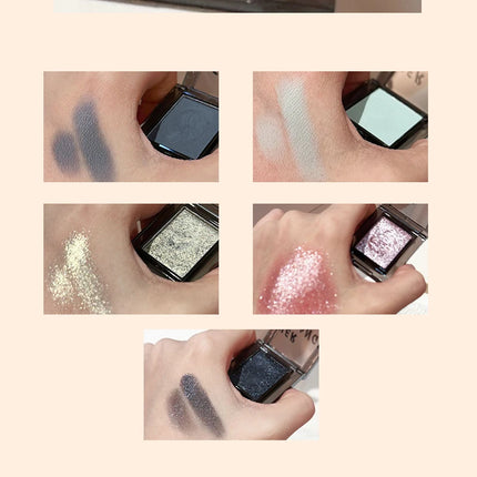 Smoky Blue-gray Eye Shadow Palette Sweet Cool Single Color Mini Eyeshadow Palette Pearl Matte Shimmer Brightening Eyes Makeup