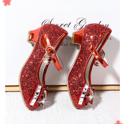 10 Colors Children Princess Sandals Kids Girls Wedding Shoes High Heels Dress Shoes Bowtie Gold Pink Blue Silver Shoes For Girls