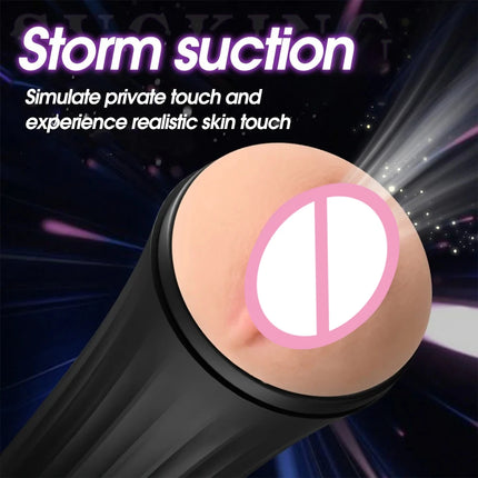 Realistic Rubber Vagina  Soft Pocket  Pussy Deep Throat  Male Masturbator Cup Adult supplies Sexy Toys for Man Female