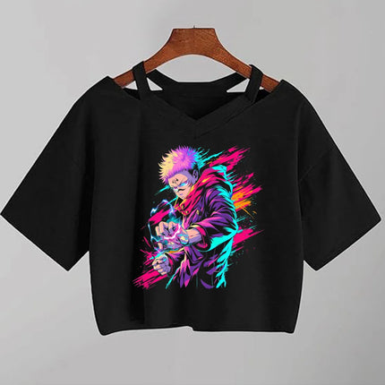 Jujutsu Kaisen Cute Crop Top Women Cropped Haut 2026  T Shirt Y2k Top   Tshirt Female