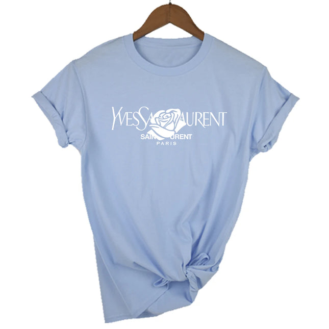 Luxury brand Brand Fashion Alphabet Printed Crew Neck Clothing Short Sleeve T-Shirt Trend Women's Summer