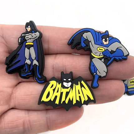 8Pcs Superheroes Batman Shoe Charms for Clogs Bubble Slides Sandals PVC Shoe Decorations Buckle Accessories for Kids