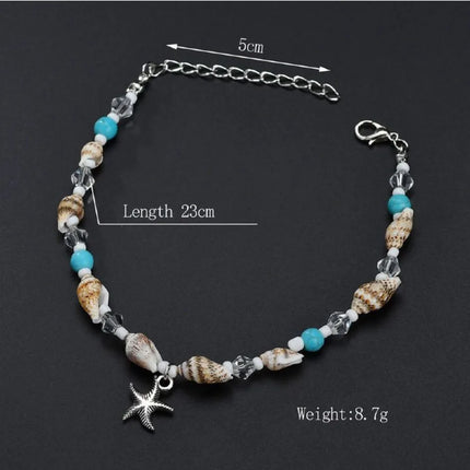 Hand Woven Shell Shaped Anklets 2024 Shell Starfish Shell Ankle Bracelet Beach Ankle Chains Man