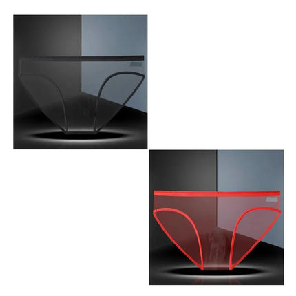 1-2 Pcs Sexy Full Transparent Men's Mesh Underwear Ultra-thin Breathable Ice Silk Seamless Briefs Erotic Male Underpants