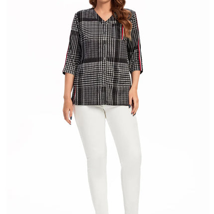Women Plus Size Woven Spring And Summer Fashionable Shirt