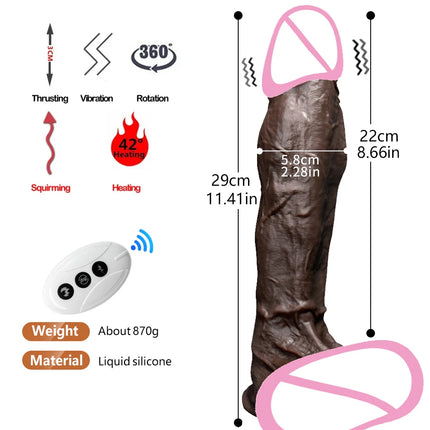 Big Telescopic Realistic Vibrating Dildo Vibrator Heating Thrusting Dildo Sex Toy Anal Stimulation Vibrating for Women 18
