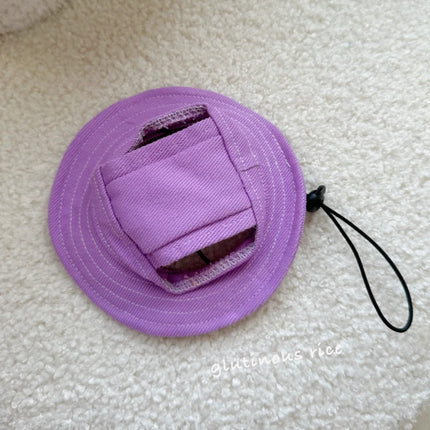 Spring Summer Cotton Cat Hat With Ear Holes For Sphynx Hairless Cats Solid Color Devon Rex Sunscreen Tie Dye Adjustable Hats