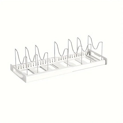 Expandable Pot Organizer Rack, Adjustable Divider for Kitchen Cabinet, Multi-Purpose Storage for Pots & Pans