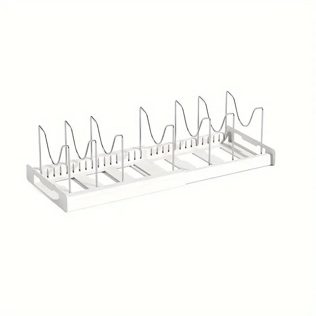 Expandable Pot Organizer Rack, Adjustable Divider for Kitchen Cabinet, Multi-Purpose Storage for Pots & Pans