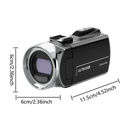 4K Camcorder with Microphone 18X Zoom Infrared Vlogging Video Camera for Youtube 48MP Portable Digital Recorder Live Streaming