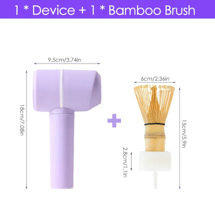Electric Bamboo Whisk Matcha Brush 3 Gears Adjustable Quickly Whisking Matcha Tool Home DIY Tea-Making Tools Type-C Charging