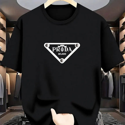 2026 New  men's Milan fashion trend international brand printed T-shirt, pure cotton round neck, casual urban luxury high-endY2K
