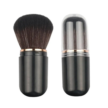 Hot Retractable Retractable Kabuki Brush Capsule-shape Multifunctional Travel Makeup Brush Cute Nail Powder Brush for Blusher