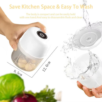 Electric garlic grinder, rechargeable 260ML onion chopper, portable meat grinder, household kitchen vegetable mixer