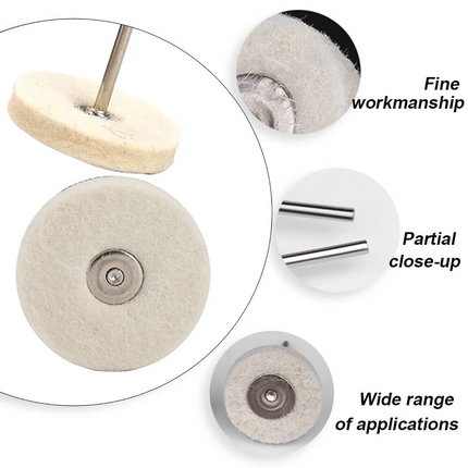 1/5/10/20/50Pcs 1" Wool Felt Mini Polishing Brush Wheel Grinding Sanding Head Abrasive Buffing 3mm Shank Cotton For Dremel Tools