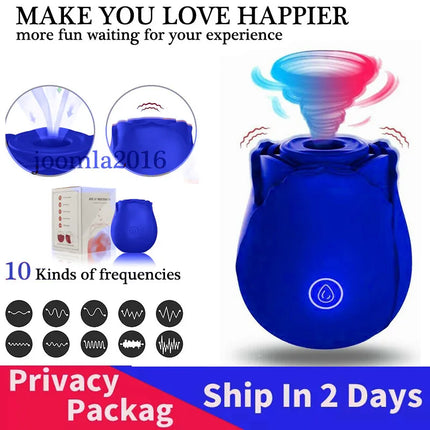 Rose Nipple Sucking Vibrator With 7 Intense Suction G-spot Clit Sucker Stimulator Sex Shop Machine Adult Toy Women Silicone
