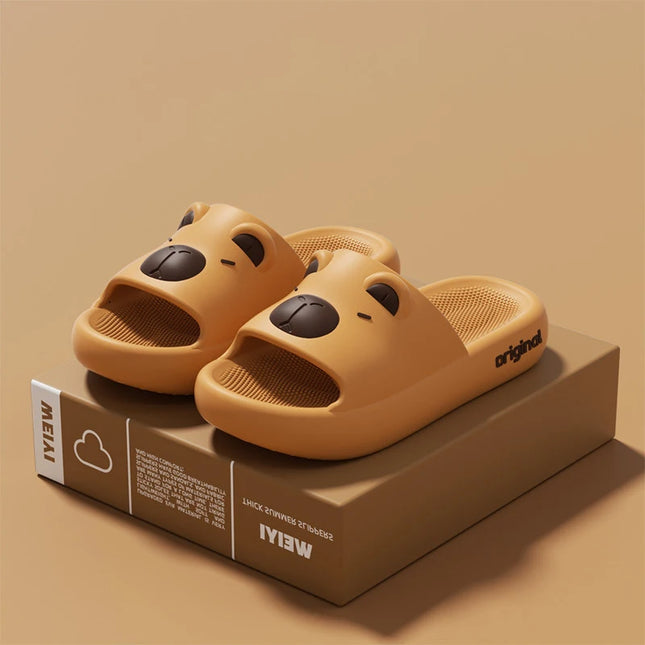 Capybara Cute Cartoon Slippers Sweet Indoor Outdoor Antislip Slides Thick Soft EVA Soles Kawaii Shoes